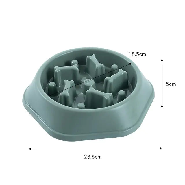 Slow Feeder Bone Design Pet Bowl